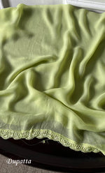 Load image into Gallery viewer, Women&#39;s Lakhnavi Handcrafted Unstitched Cotton Chikankari Suit Material - HONC0320309
