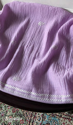 将图像加载到图库查看器中， Saziya Women's Lakhnavi Handcrafted Mul Chanderi Semi - Stitched Kurta And Dupatta Set - HONC0333512