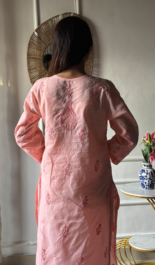 Shreea Women's Lakhnavi Handcrafted Cotton Chikankari Kurti - HONC0347158