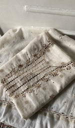 Load image into Gallery viewer, Women's Lakhnavi Handcrafted Mul Chanderi Unstitched Kurta And Dupatta Set- HONC0312942