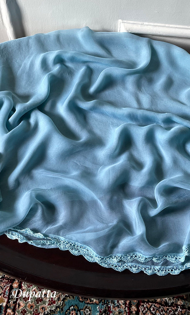 Women's Lakhnavi Handcrafted Unstitched Cotton Chikankari Suit Material - HONC03170170