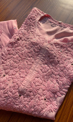 将图像加载到图库查看器中， Women&#39;s Lucknowi Handcrafted Muslin Chikankari Kurti - HONC0175630
