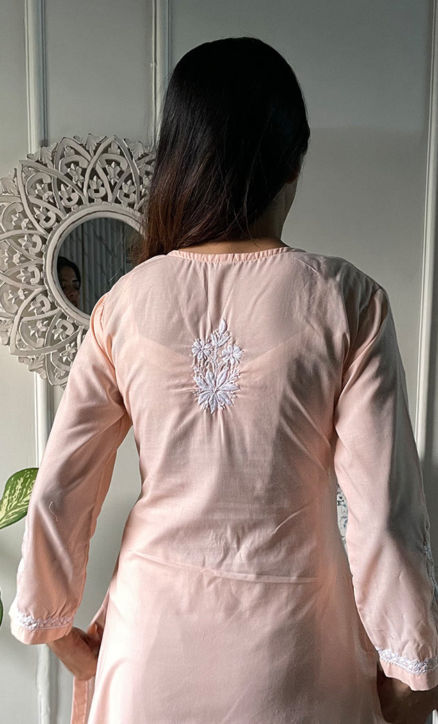 Women's Lucknowi Handcrafted Cotton Chikankari Kurti - HONC0330699