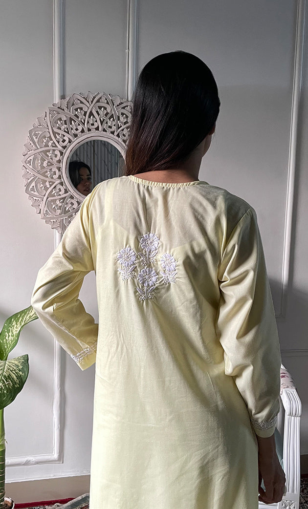 Women's Lucknowi Handcrafted Cotton Chikankari Kurti - HONC0330780