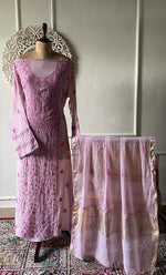 将图像加载到图库查看器中， Women's Lakhnavi Handcrafted Mul Chanderi Semi - stitched Chikankari Full Suit Material - HONC0317047