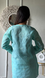 Load image into Gallery viewer, Women's Lakhnavi Handcrafted Cotton Chikankari Top - HONC0347238