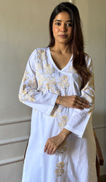 Load image into Gallery viewer, Women&#39;s Lucknowi Handcrafted Cotton Chikankari Kurti - HONC0276969
