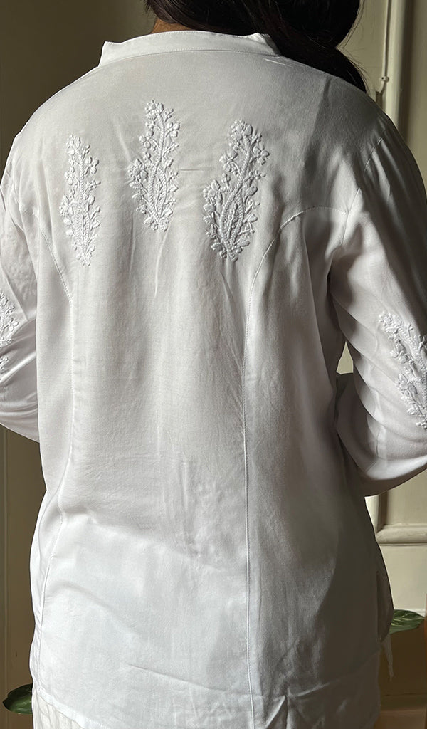 Women's Lakhnavi Handcrafted Modal Cotton Chikankari Top - HONC0287585