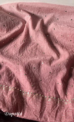 将图像加载到图库查看器中， Women's Lakhnavi Handcrafted Mul Chanderi Unstitched Chikankari Full Suit Material - HONC0328517