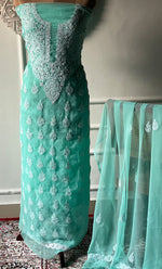 Load image into Gallery viewer, Women&#39;s Lucknowi Handcrafted Faux-Georgette Chikankari Suit Material - HONC0263069
