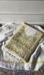 Load image into Gallery viewer, Women's Lakhnavi Handcrafted Mul Chanderi Unstitched Kurta And Dupatta Set - HONC0355844