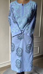 Load image into Gallery viewer, Women&#39;s Lucknowi Handcrafted Cotton Chikankari Kurti - HONC0300974

