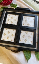 Load image into Gallery viewer, Chikankari Tray with Four Coasters - HONC0310951
