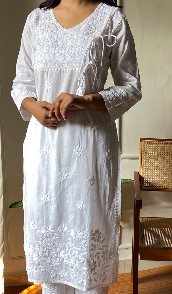 Women's Lucknowi Handcrafted Cotton Angrakha -  HONC0284428