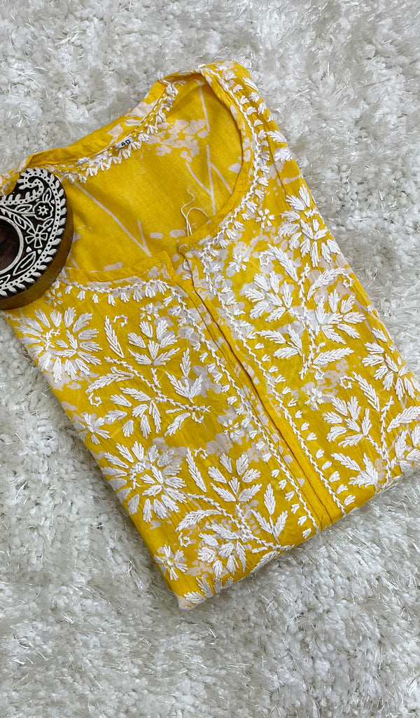Women's Lucknowi Handcrafted Cotton Chikankari Kurti- HONC0147433