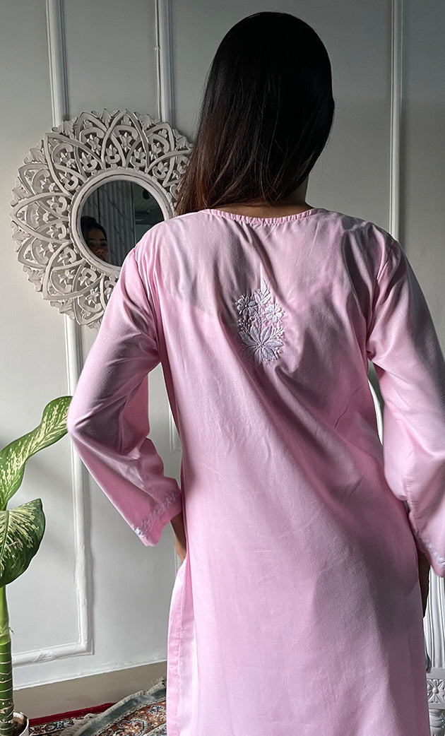 Women's Lucknowi Handcrafted Cotton Chikankari Kurti - HONC0330710