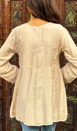 Load image into Gallery viewer, Daisha Women&#39;s Lucknowi Handcrafted Muslin Chikankari Top - HONC0242975
