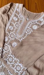 Load image into Gallery viewer, Women&#39;s Lucknowi Handcrafted  Modal Cotton Chikankari Kurti - HONC0301033

