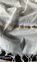 将图像加载到图库查看器中， Women&#39;s Lakhnavi Handcrafted Mul Chanderi Unstitched  Kurta And Dupatta Set - HONC0305474
