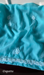 将图像加载到图库查看器中， Women&#39;s Lucknowi Handcrafted Faux-Georgette Chikankari Suit Material - HONC0263007
