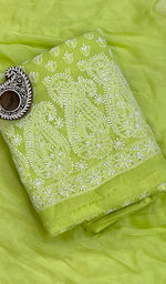 Load image into Gallery viewer, Women&#39;s Lakhnavi Handcrafted Cotton Chikankari Suit Material- HONC056910
