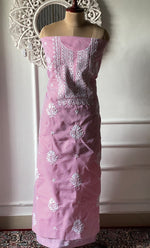 将图像加载到图库查看器中， Women's Lakhnavi Handcrafted Cotton Chikankari Unstitched Kurti Fabric - HONC0326374