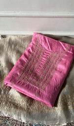 Load image into Gallery viewer, Women's Lakhnavi Handcrafted Tussar Silk Chikankari Kurta And Dupatta Set - HONC0339803