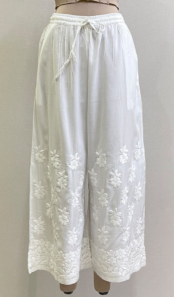 Women's Lakhnavi Handcrafted Cotton Chikankari Palazzo - HONC0158828
