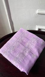 将图像加载到图库查看器中， Lucknowi Handcrafted Maheshwari Mul chanderi  Chikankari Unstitched Men's Kurta Fabric - HONC0288624