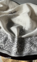 Load image into Gallery viewer, Women&#39;s Lakhnavi Handcrafted Pure Organza Chikankari Unstitched Kurta And Dupatta Set- HONC0309618
