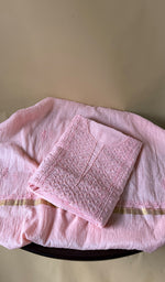 Load image into Gallery viewer, Pure Mul Chanderi Chikankari 3 Pc Unstitched Suit Set