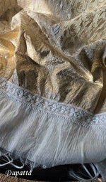 Load image into Gallery viewer, Women&#39;s Lucknowi Handcrafted Chanderi Silk Chikankari Kurta Dupatta Set - HONC0295425

