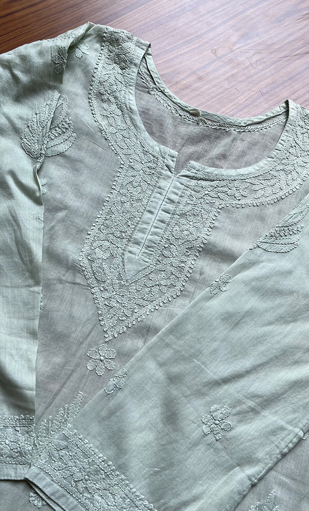 Women's Lakhnavi Handcrafted Cotton Chikankari Top -  HONC0214054