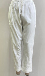 Lucknowi Chikankari Pants, Stretchable White Cotton Pants, Ankle Length  Pants, Chikankari for Indian Kurta, Straight Pants, Indian Clothes 