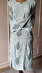 Load image into Gallery viewer, Women&#39;s Lucknowi Handcrafted Modal Cotton Chikankari Kurti - HONC0300988

