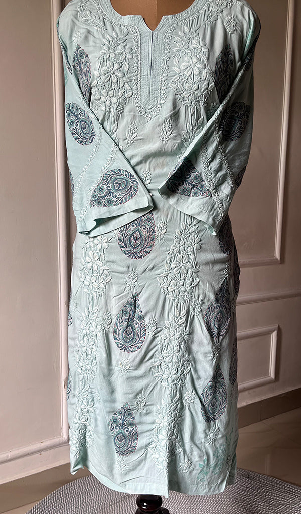 Women's Lucknowi Handcrafted Modal Cotton Chikankari Kurti - HONC0300988