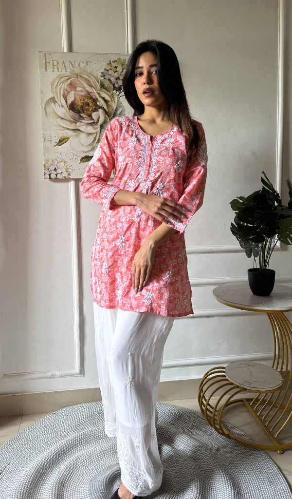 ilma Women's Lakhnavi Handcrafted Cotton Chikankari Top - HONC0346976