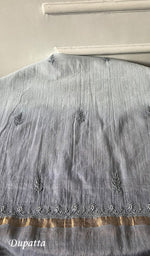 Load image into Gallery viewer, Women's Lakhnavi Handcrafted Mul Chanderi Unstitched Chikankari Full Suit Material - HONC0295747
