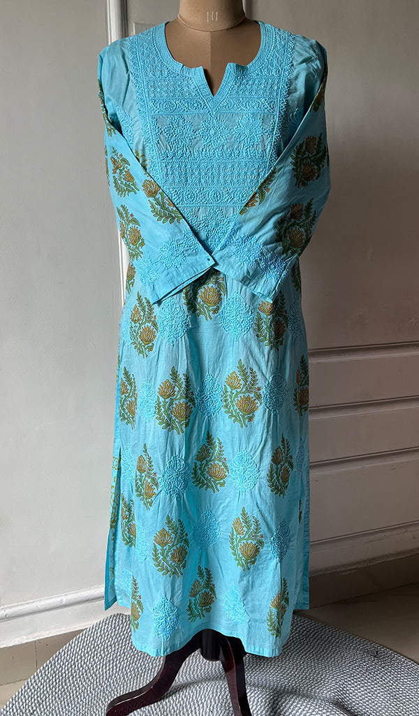 Women's Lucknowi Handcrafted Cotton Chikankari Kurti - HONC0301012
