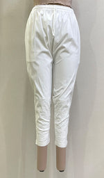 Load image into Gallery viewer, Women&#39;s Lakhnavi Handcrafted Cotton Chikankari Pant - HONC0214885
