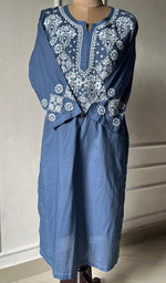 Load image into Gallery viewer, Women&#39;s Lucknowi Handcrafted Cotton Chikankari Kurti - HONC0300975
