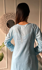 将图像加载到图库查看器中， Women's Lucknowi Handcrafted Cotton Chikankari Kurti - HONC03330811