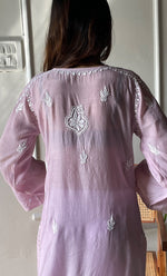 Load image into Gallery viewer, Women&#39;s Lucknowi Handcrafted Muslin Chikankari Kurti - HONC0292558
