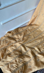 将图像加载到图库查看器中， Lucknowi Handcrafted Silk Unstitched Chikankari Unisex Kurta Fabric - HONC0331675