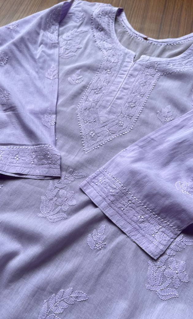 Women's Lakhnavi Handcrafted Cotton Chikankari Top - HONC0214051