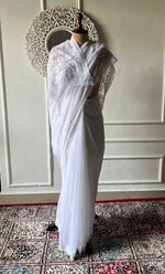 Load image into Gallery viewer, Women's Lucknowi Handcrafted  Faux-Georgette Chikankari Saree - HONC0228974