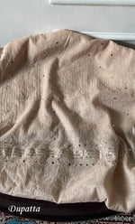 Load image into Gallery viewer, Women's Lakhnavi Handcrafted Mul Chanderi Semi - Stitched Anarkali And Dupatta Set - HONC0339439