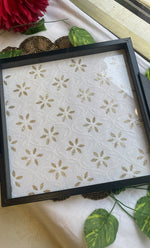 Load image into Gallery viewer, Chikankari Tray with Four Coasters - HONC0310953

