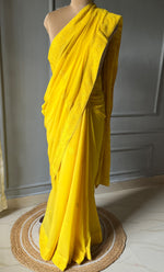 Load image into Gallery viewer, Women&#39;s Lakhnavi Handcrafted Viscose Georgette Chikankari Saree - HONC0301795
