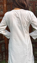 Load image into Gallery viewer, Women&#39;s Lucknowi Handcrafted Cotton Chikankari Kurti - HONC0220720
